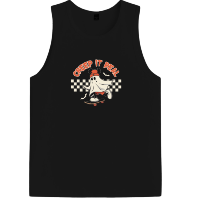 Creep It Real Funny Ghost Halloween Design Men's Tank Top