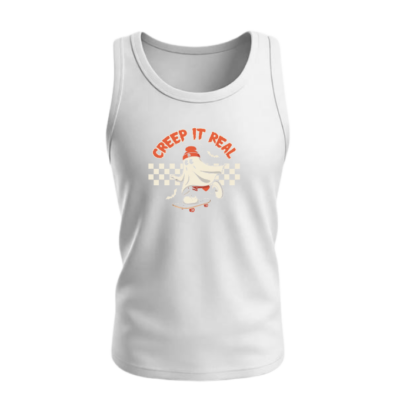 Creep It Real Funny Ghost Halloween Design Women's Tank Top