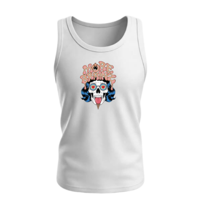 More Brains Zombie Head Cartoon Graphic Women's Tank Top
