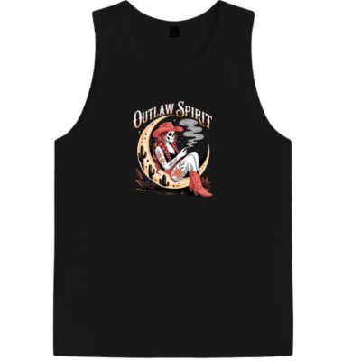 Outlaw Spirit Cowgirl Skeleton Western Style Men's Tank Top