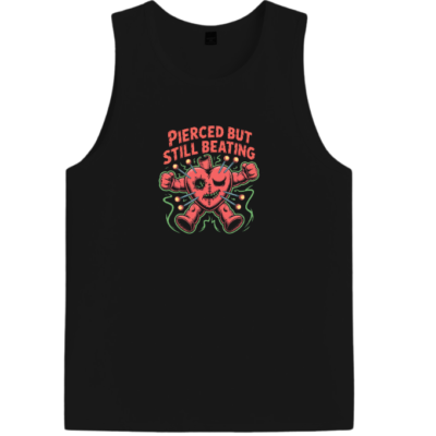 Pierced But Still Beating Heart Graphic Men's Tank Top