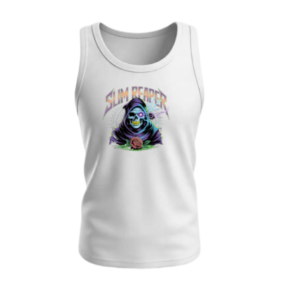 Slim Reaper Grim Reaper Skull With Lightning And Rose Artwork Women's Tank Top